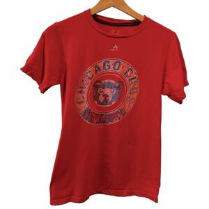 Chicago Cubs Red T-Shirt Adult Small Crew Neck Baseball blokecore short sleeve